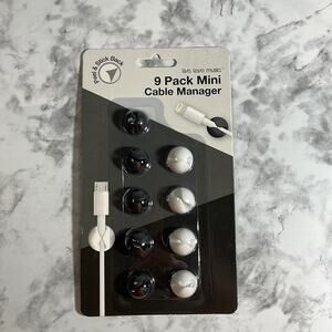 Live Love Music 9 Pack Mini Cable Manager 5 Black and 4 White